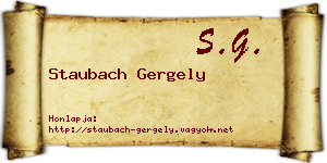 Staubach Gergely névjegykártya